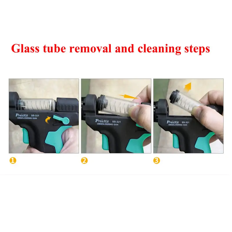 Pro'sKit SS-331H ESD LCD Digital Electric Desoldering Station Replace Accessories Filter Pipe Nozzle Needle Mat BGA Solder Gun |