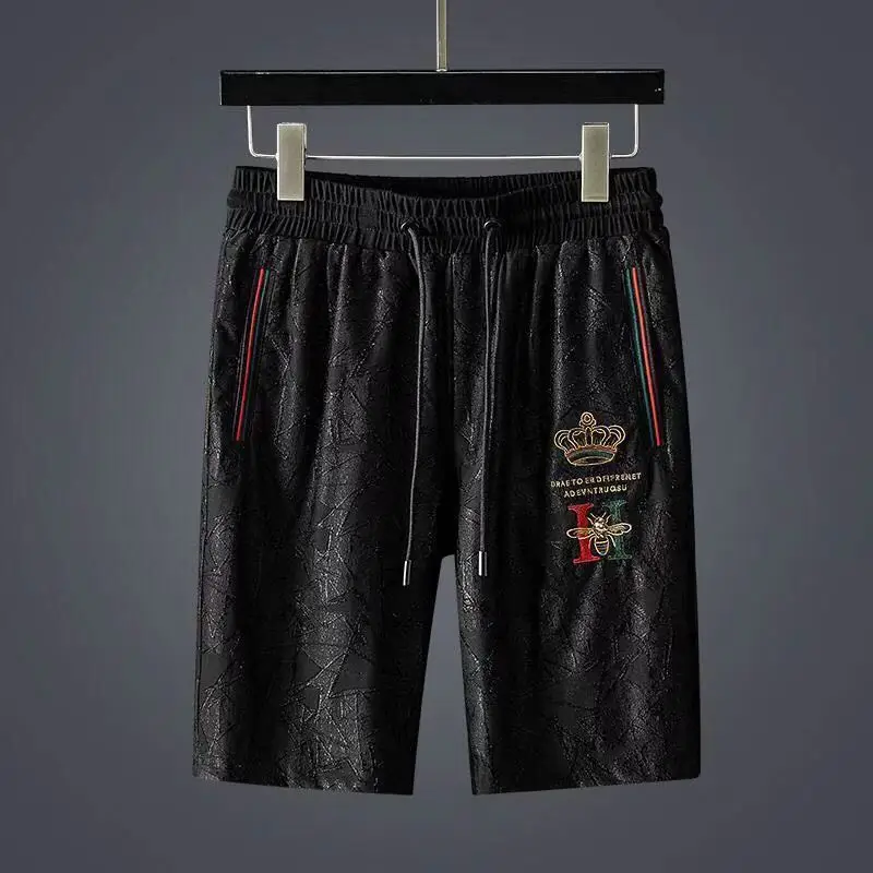 

2021 jacquard tide brand letter embroidery casual sports suit men's loose large size matching two-piece suit