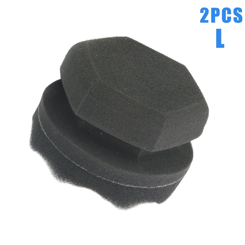 

Hot 2 Pcs Tire Dressing Applicator Round Grip Wave Design Polished Sponge for Car J99