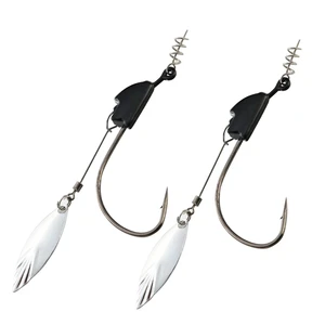 4 шт. Утяжеленный крючок-Спиннер с поворотным замком, крючок-Спиннер, пружинный крючок Superline, плавающая приманка, лезвие для плавания, джиг-крючок