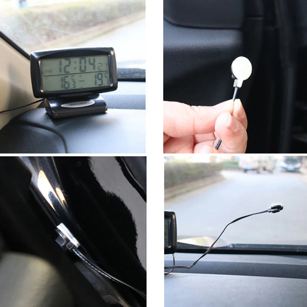 1 шт. автоматический внутренний и наружный термометр с двумя датчиками ЖК Синяя