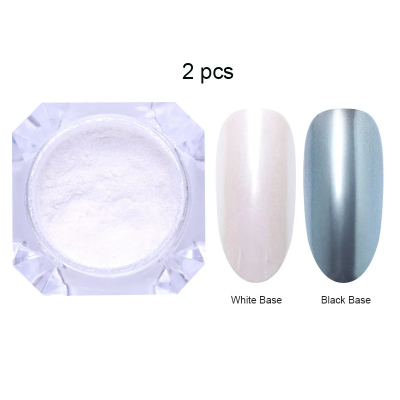 2pcs-Set 1 Яркие Блестки для ногтей порошок пыль хром пигмент пыль ослепительный салон микро Голографический лазерный порошок для DIY украшения для ногтей - Цвет: 2pcs-Set 1
