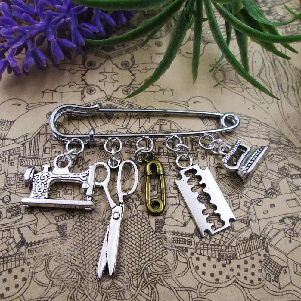 Швейные брошь с надписью I love швейная born to шить амулет серебряным покрытием