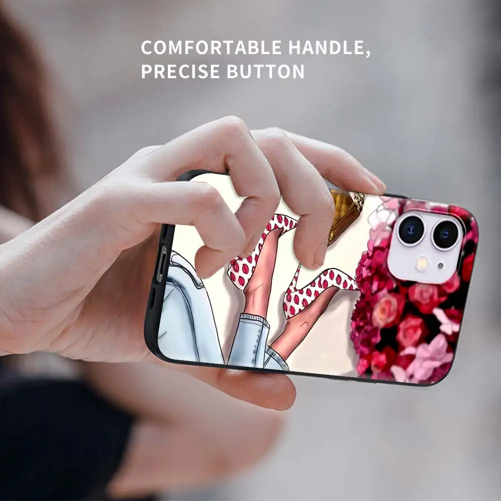 

Vogue Girl Tpu Phone Case For Apple iPhone 7 11 12 Pro XR X 6 6S XS Max 5 5S 8 Plus SEF Soft Coque Mobile Cover