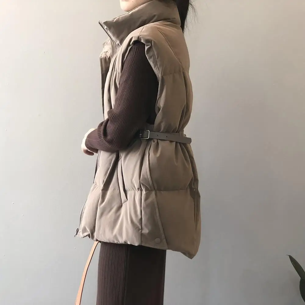 

Stand-up collar cotton vest women 2020 winter new style Korean fashion bread jacket sleeveless waistcoat