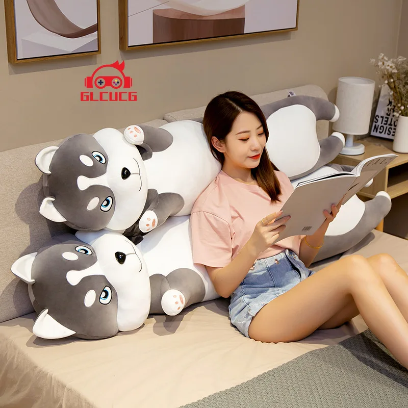 Comprar Husky Adorable Almohada Larga Chica Almohada Animal Perro Almohada Sofá Abajo Protección De Algodón