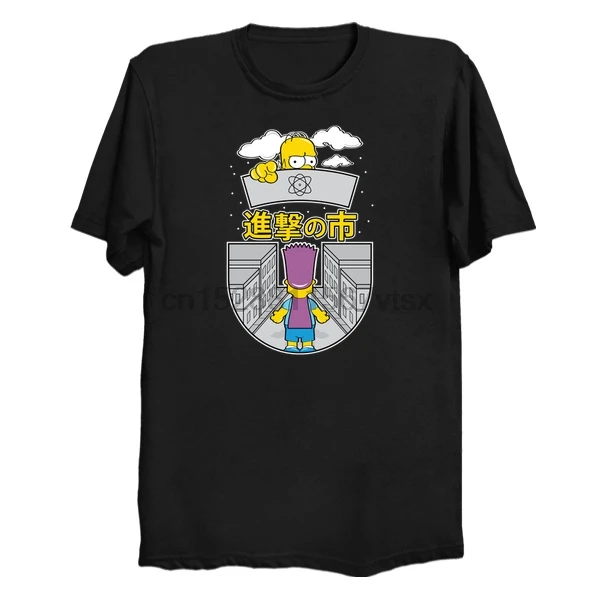 Мужская футболка короткий рукав атака на Спрингфилда женская футболки