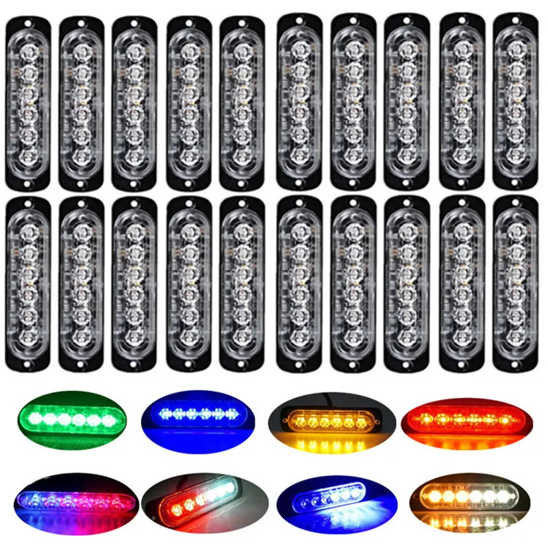 20 шт 6 Светодиодный проблесковый маячок мерцающий светильник светодиодный s 12v-24v