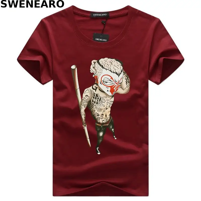 

2021 summer Monkey King pattern printing T-shirt men's casual O-neck short-sleeved brand T-shirt men's breathable T-shirt men
