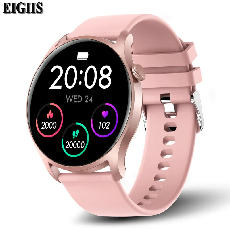 

EIGIIS Women Smart Watch Full Touch Screen Sports Fitness Tracker IP67 Waterproof GPS Motion Smartwatch Men for Android IOS