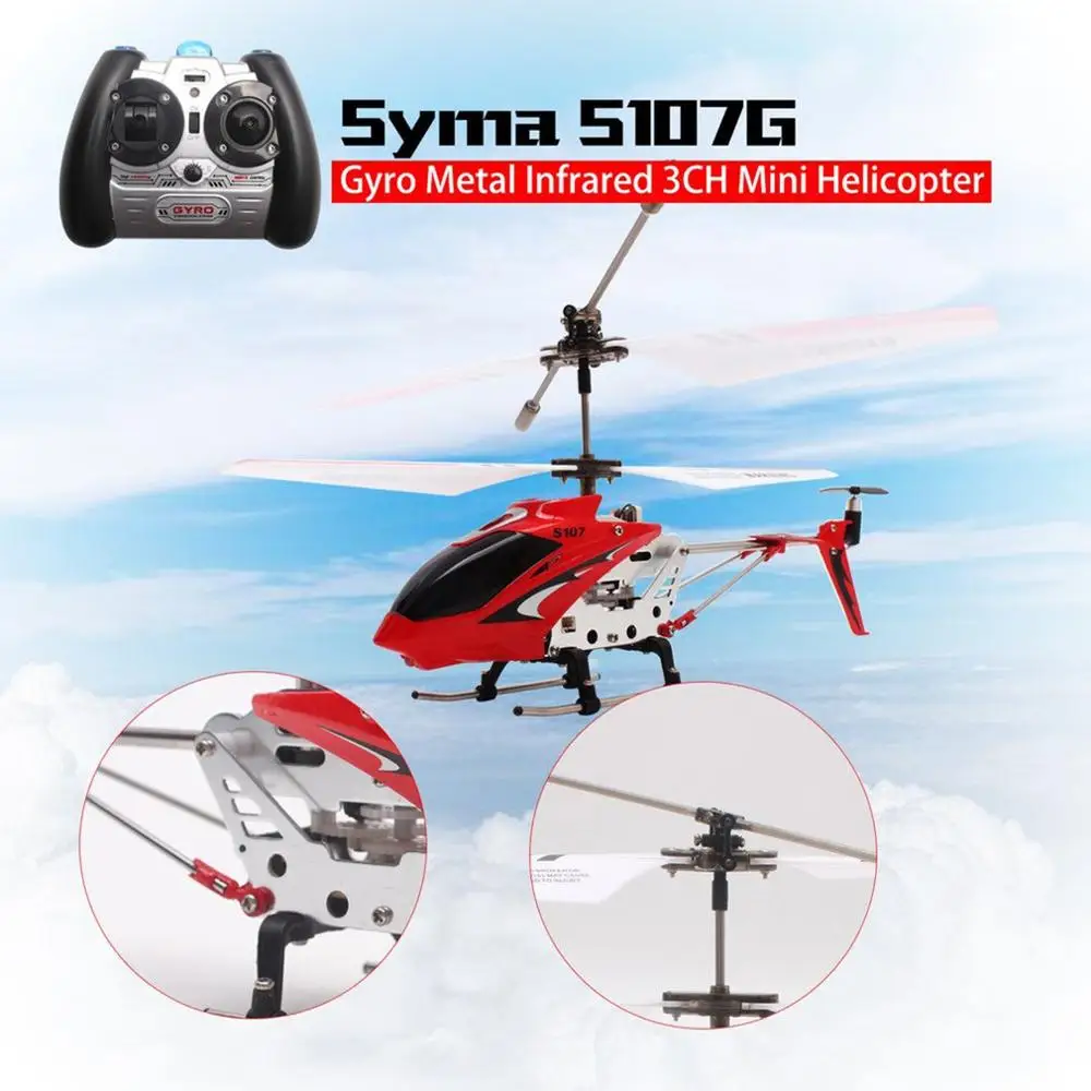 Original Syma S107G Gyro Metal Infrared Radio 3CH Mini Helicopter RC Remote Control Flying Drone for Toys Gift Present RTF