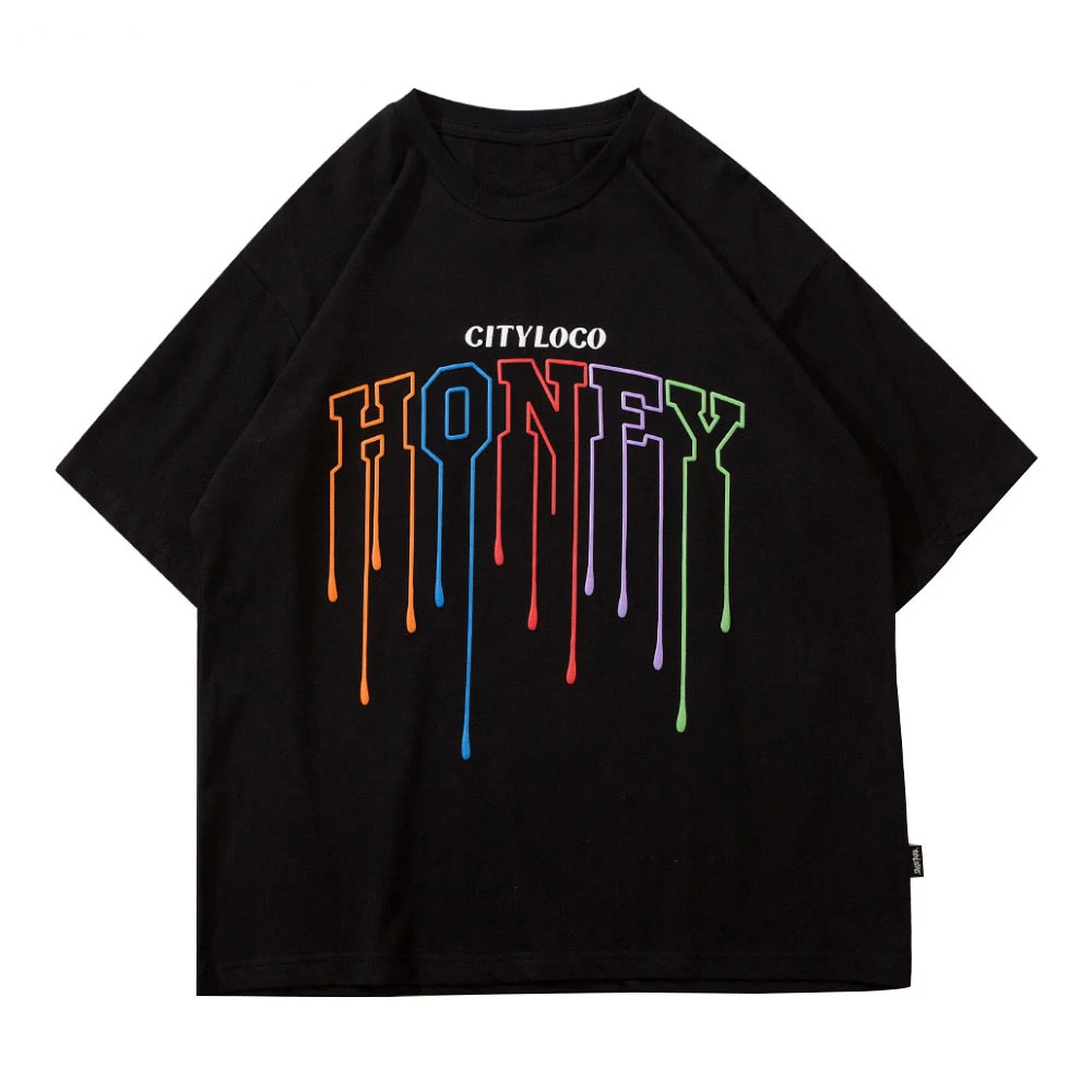 

Dropshipping Harajuku Hip Hop Cotton Tees Shirt Streetwear Mens Summer 3D Letter Print Short Sleeve T-Shirts Casual Tshirts Tops