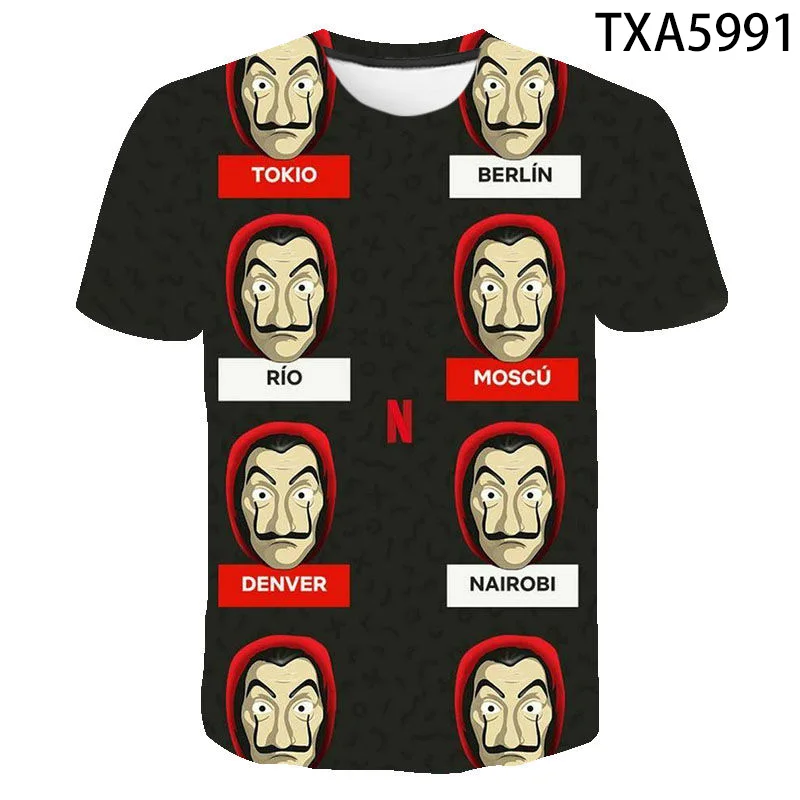 

La Casa De Papel Short Sleeve 3d Full Print Tee T-shirt Kids Men's Women's Comfortable Funko Pop Film The Newest