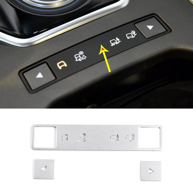 

Aluminum Alloy Car Styling Central Control Button Stickers for Land Rover Range Rover Evoque 2013-2019 Silver Car Accessories