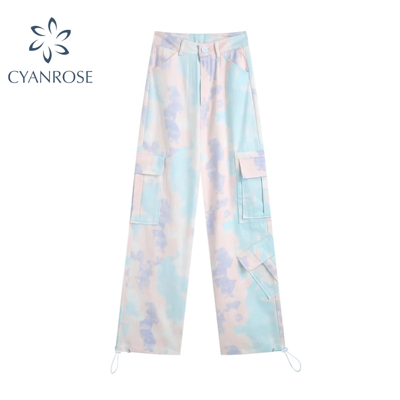 Женские брюки в стиле Харадзюку уличная одежда Корейском Свободные повседневные