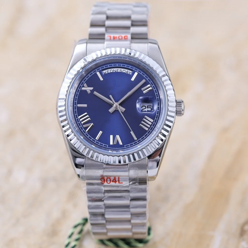 

Высококачественные мужские часы с автоматическим механическим механизмом t 41 мм Мужские часы черный синий браслет из нержавеющей стали сап...