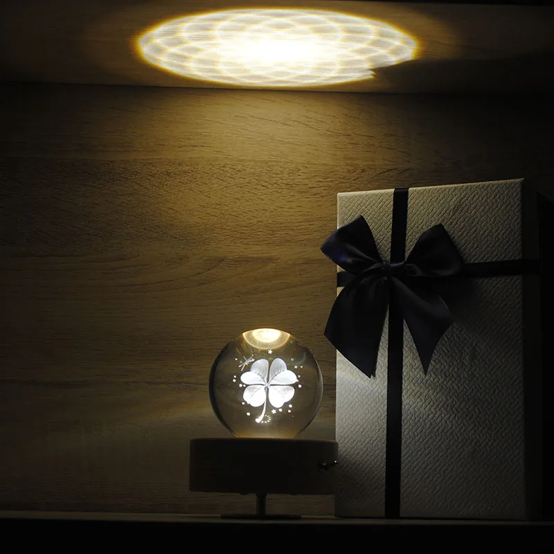 Светящийся хрустальный шар деревянная музыкальная шкатулка вращающийся