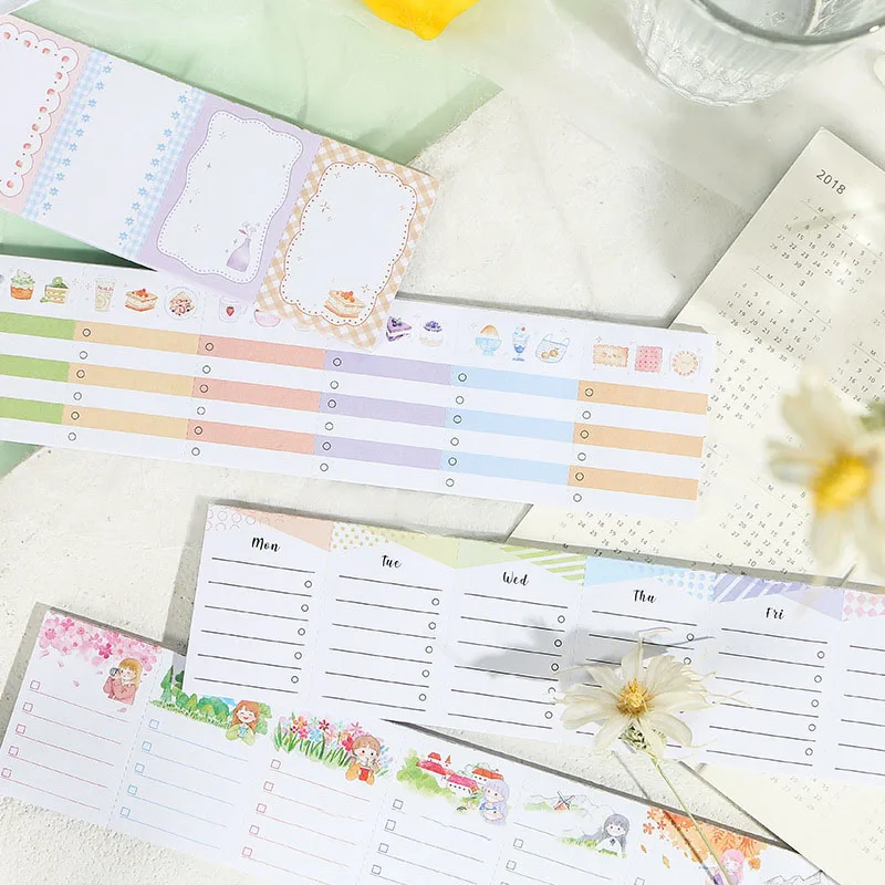 Милые блокноты для заметок Weeklyplan Kawaii List клейкие заметки детей подарки девочек