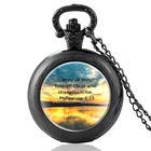 Сюжет Библии я могу делать все вещи через Христа, который укрепляет меня, кварцевые карманные часы для мужчин и женщин, ожерелье с подвеской, часы