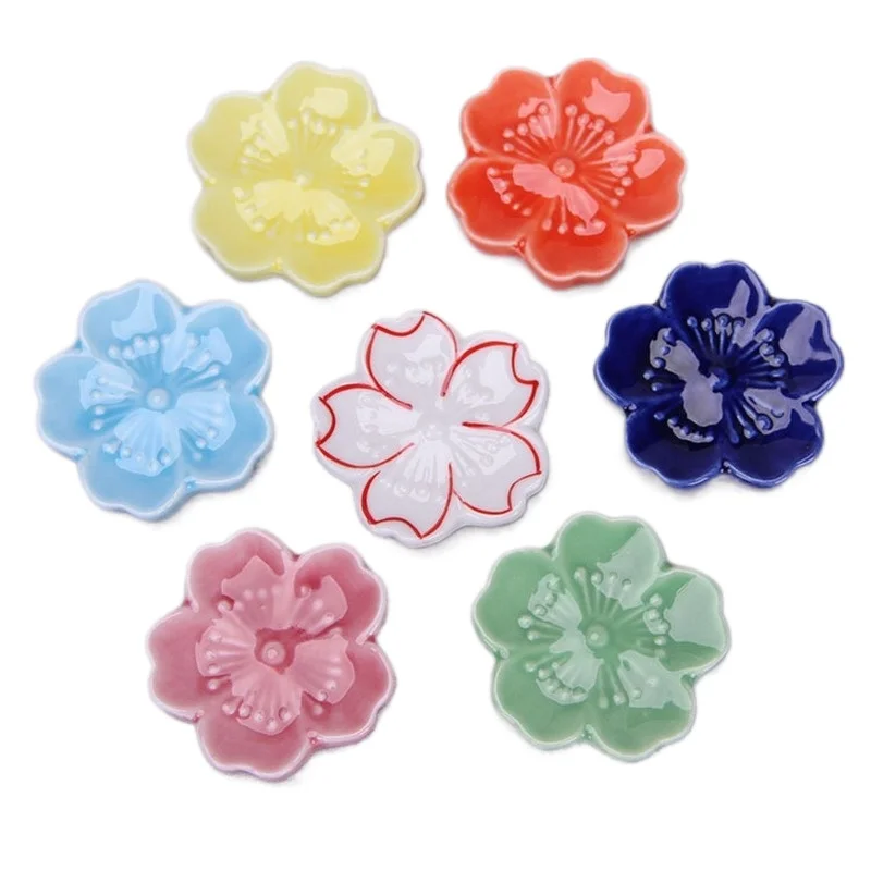 Подставка для палочек разноцветная керамическая полка с цветком сакуры