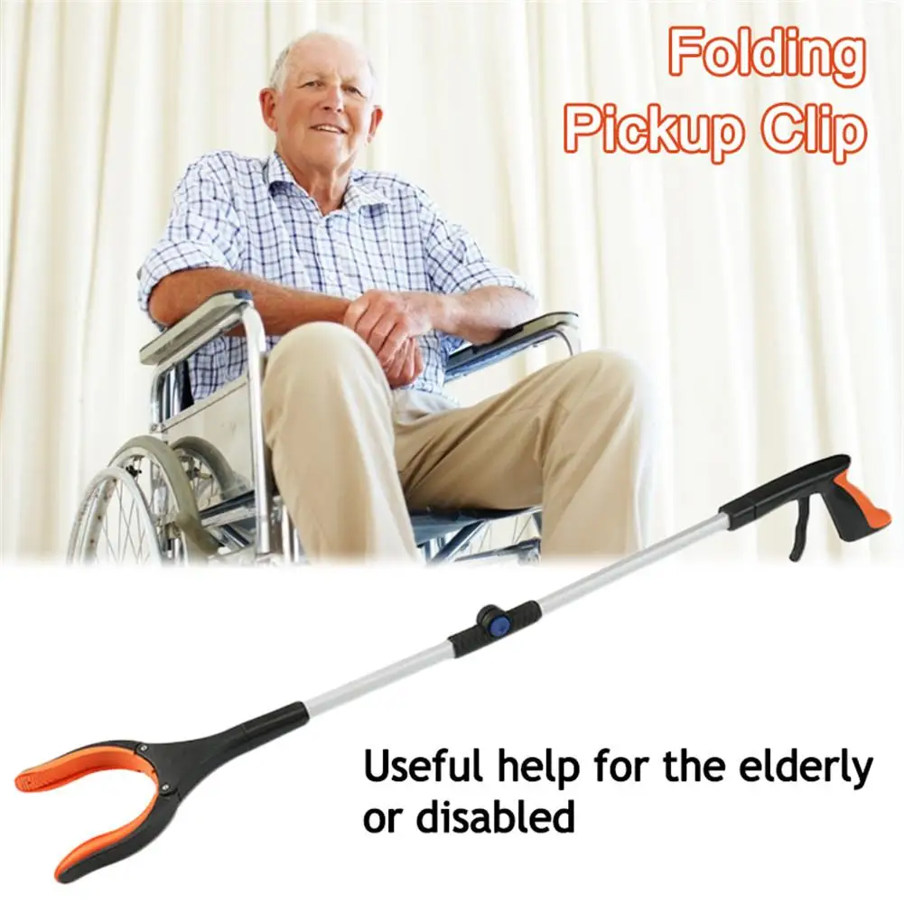 

Foldable Long Trash Clamps Grab Pick Up Tool With Rotary Clamp In Rubber Portable Waste Collection Clip Pickup Grabber robust