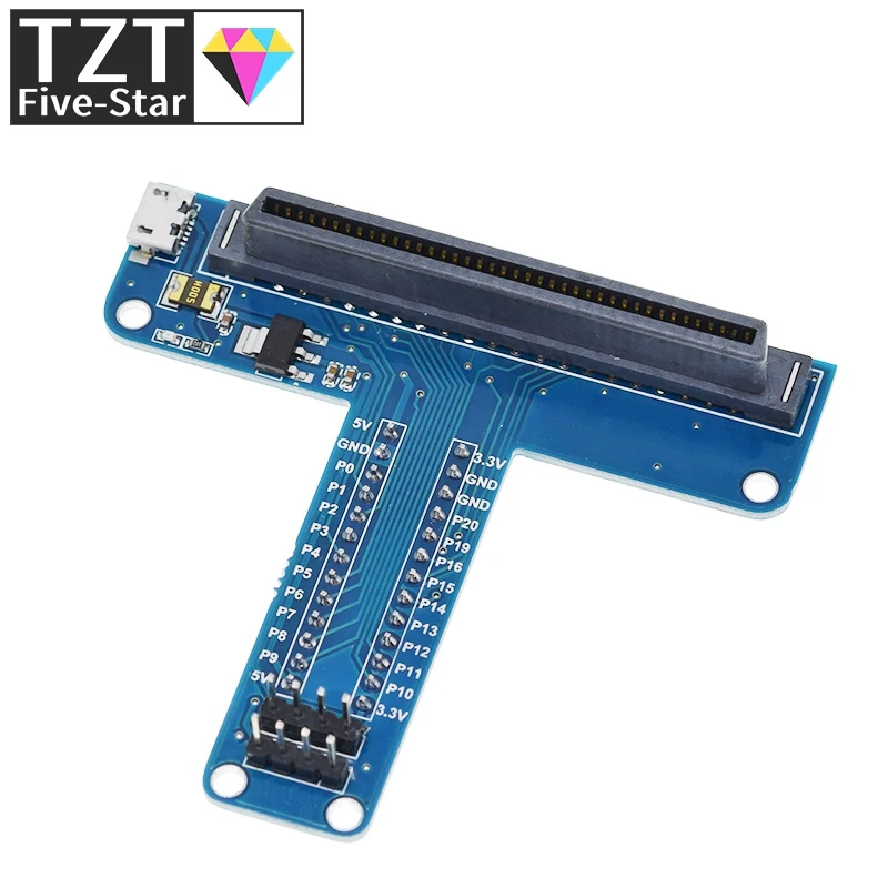 Для платы Micro:bit Extension Board T Type GPIO с выходом 5 В и 3 для программирования стержня |