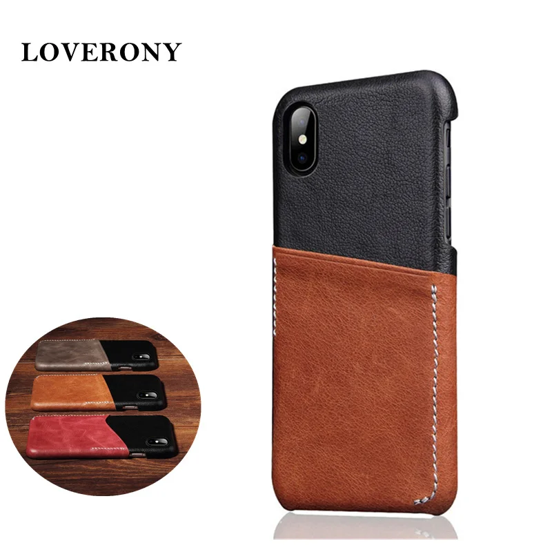 LOVERONY бизнес чехол для телефона из натуральной кожи iPhone X XS 6 7 8 Plus строчкой по краю