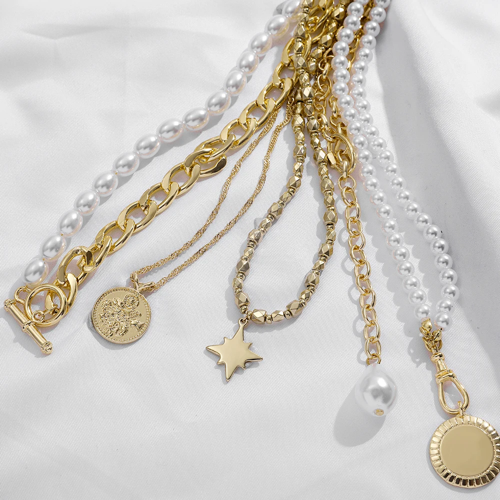 Фото Женское Ожерелье в стиле бохо длинная Поворотная цепочка золотого цвета с