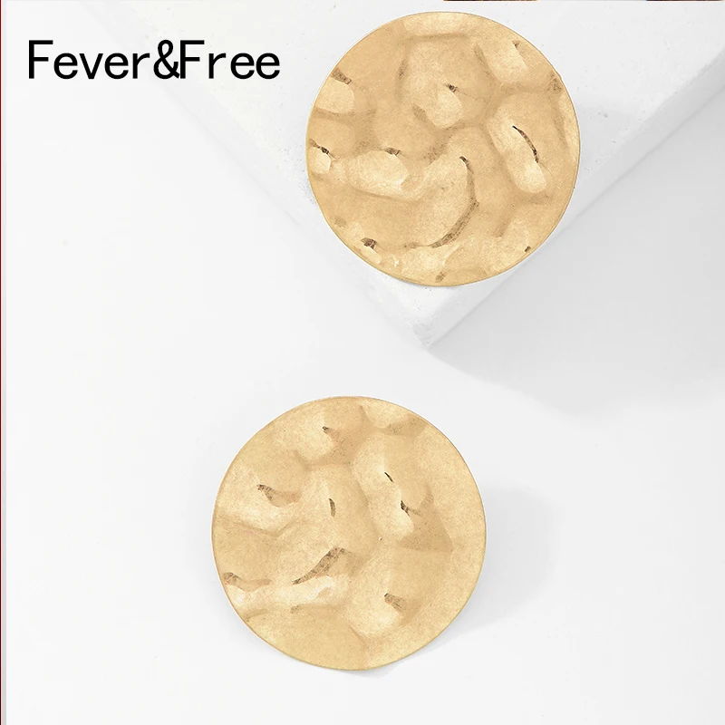 Fever &amp Free панк большие круглые серьги-гвоздики Золотые женские геометрические