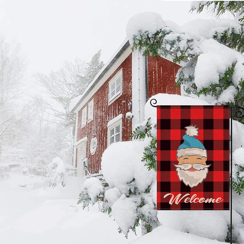 Merry Christmas Garden Flag Outdoor Decorations Porch Door Banner Hanging Ornament for Home Xmas Navidad 2022 New Year | Дом и сад