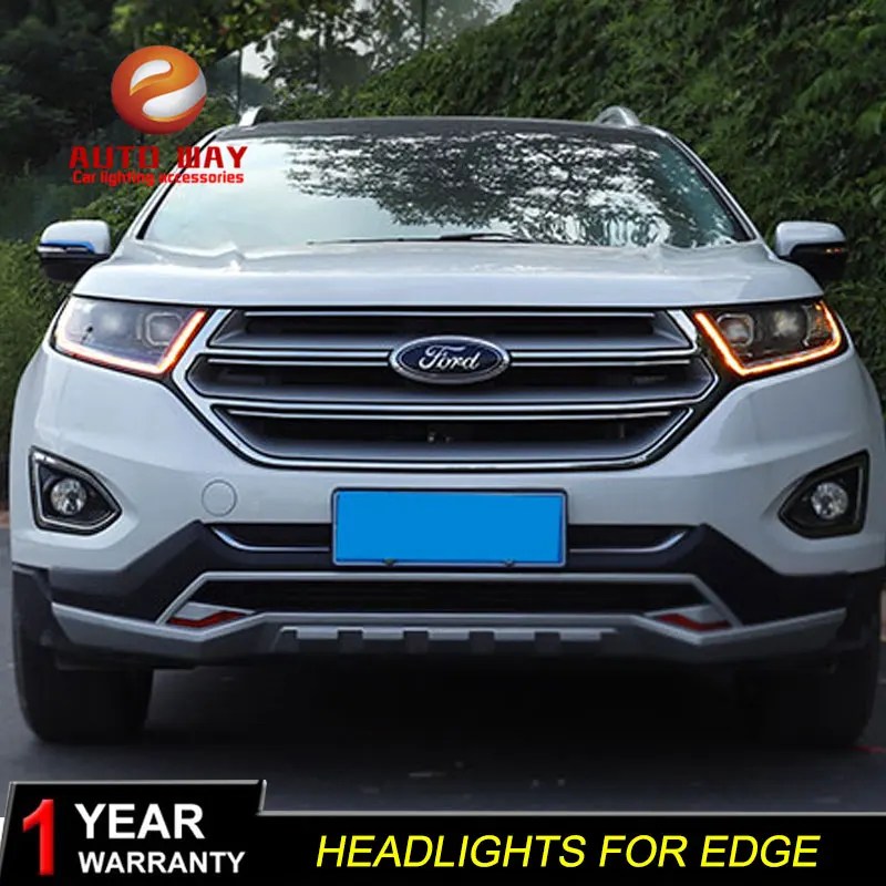 Автомобильный Стайлинг чехол для Ford Edge фары светодиодный 2015-2018 DRL Объектив с