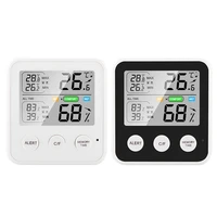 standing precise desktop digital thermometer hygrometer household with large display alert function alarm clock