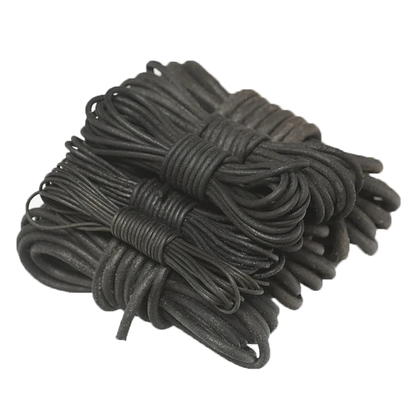 

5 meters round genuine cowhide rope 1 1.5 2 2.5 3 4 5 6 8mm black leather rope DIY leather bracelet jewelry making