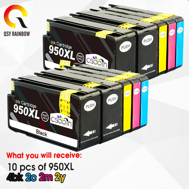 10 шт. совместимый картридж Замена для HP 950xl 950 OfficeJet Pro 8100 8600 8600e 8610 8615 8620 с чипом |