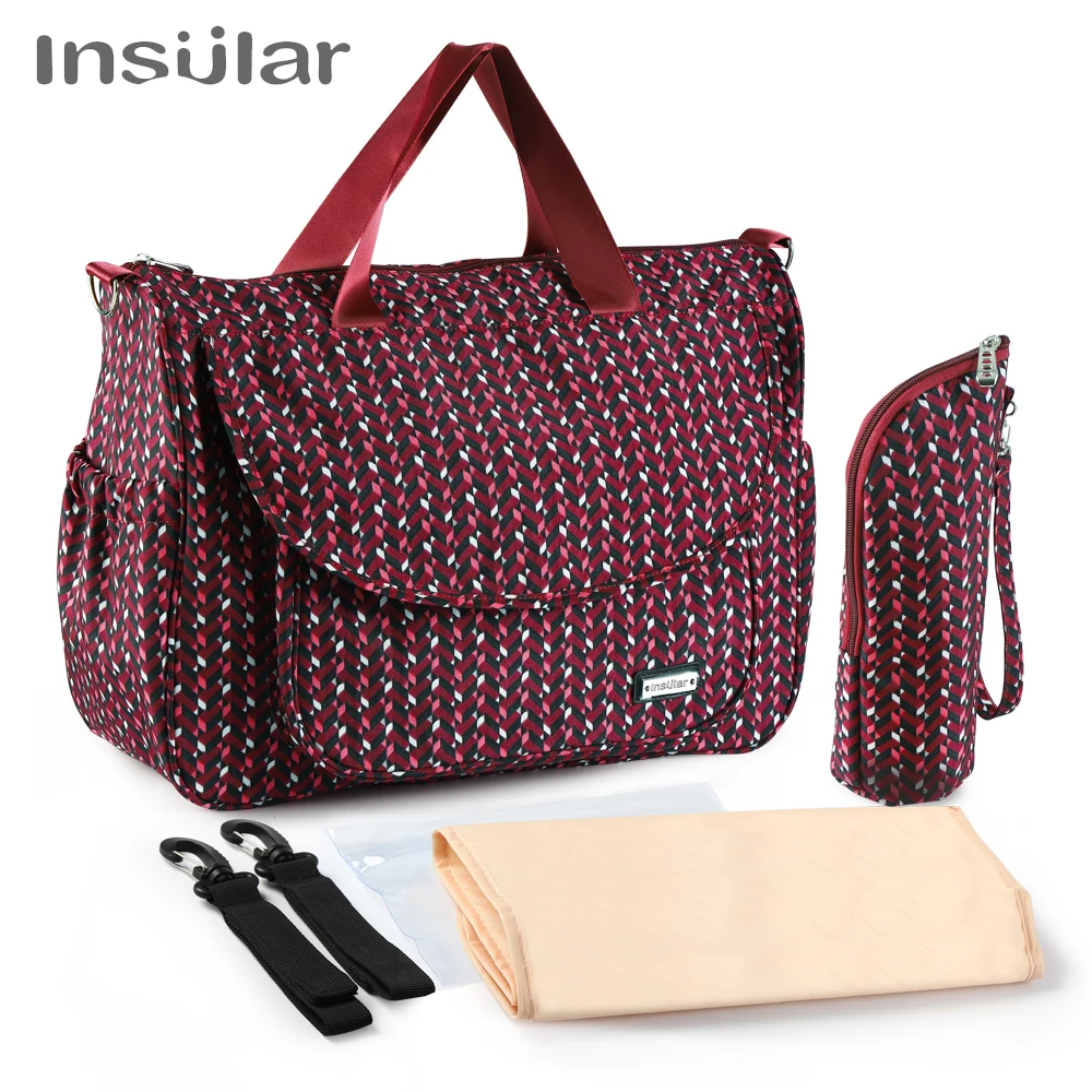 

Insular Mummy Maternity Baby Diaper Bag Large Capacity Nappy Stroller Bag Waterproof Mommy Travel Changing Bag Nursing Tote Bags