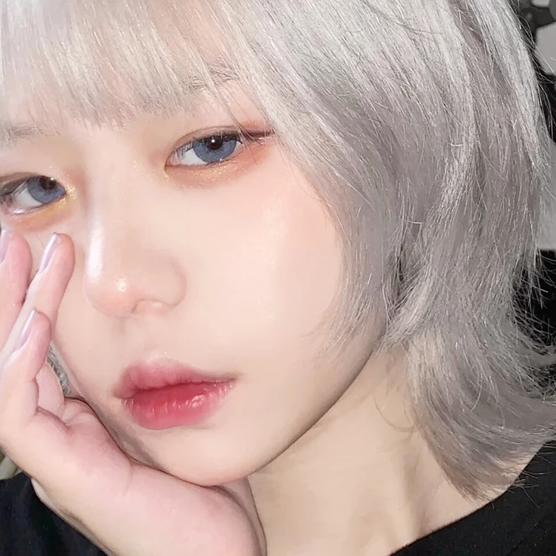 Крутой головной убор в стиле Харадзюку Короткие Волнистые серые милые костюмы