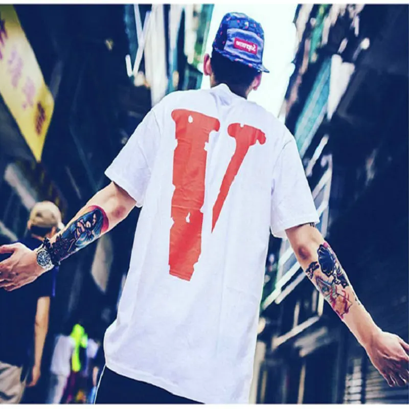 Футболка VLONE Мужская/женская из 100% хлопка уличная одежда брендовая рубашка с