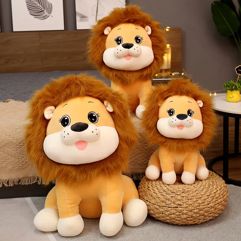 

Zqswkl 40/55/65cm simulation lion doll plush toy children's christmas birthday gift large animals suffed toys kawaii pillow