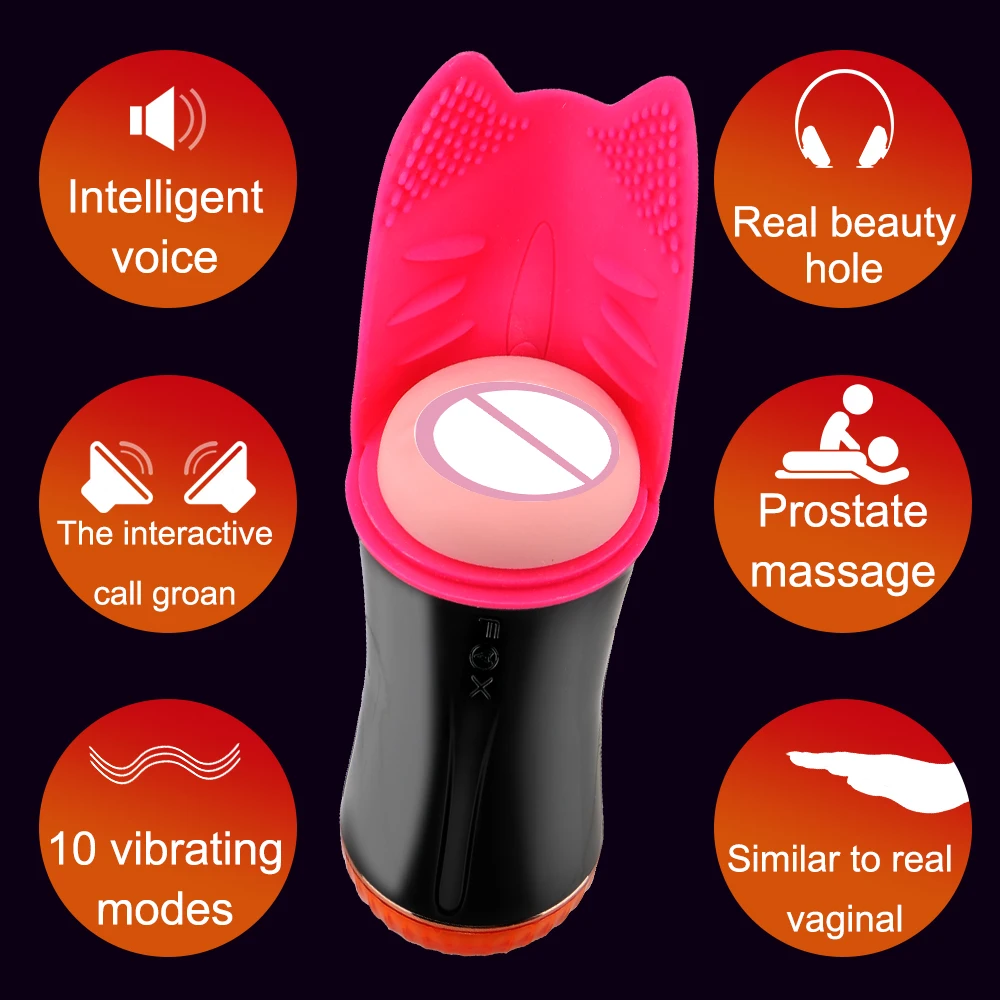 Двухканальная анальная мастурбация влагалища чашка 10 скоростей настоящая киска