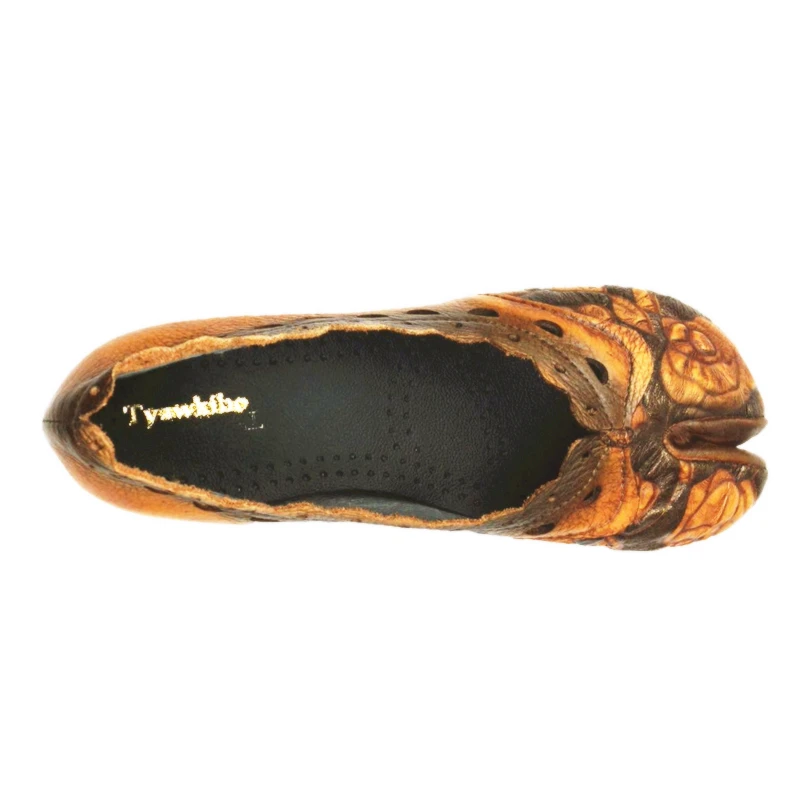 Женские кожаные туфли Tyawkiho на плоской подошве из натуральной кожи | Обувь