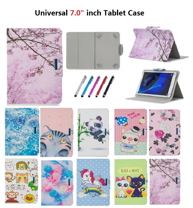 Универсальный чехол для планшета Huawei MediaPad T3 7 T1 T2 Samsung TAB A 0 T280 T285 Lenovo Tab M7 TB 7305F E7
