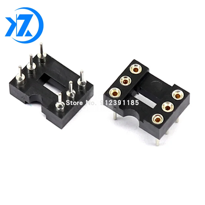 

20PCS Round Hole 6 Pins 2.54MM DIP DIP6 IC Sockets Adaptor Solder Type IC Connector