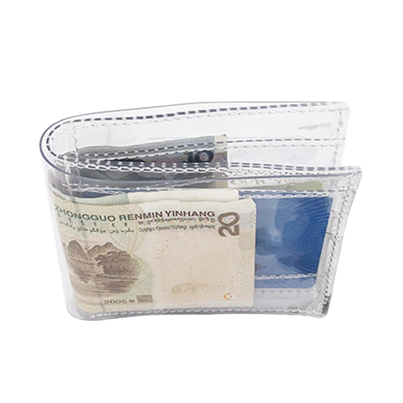 Прозрачные женские кошельки и бумажники из ПВХ прозрачный короткий кошелек для