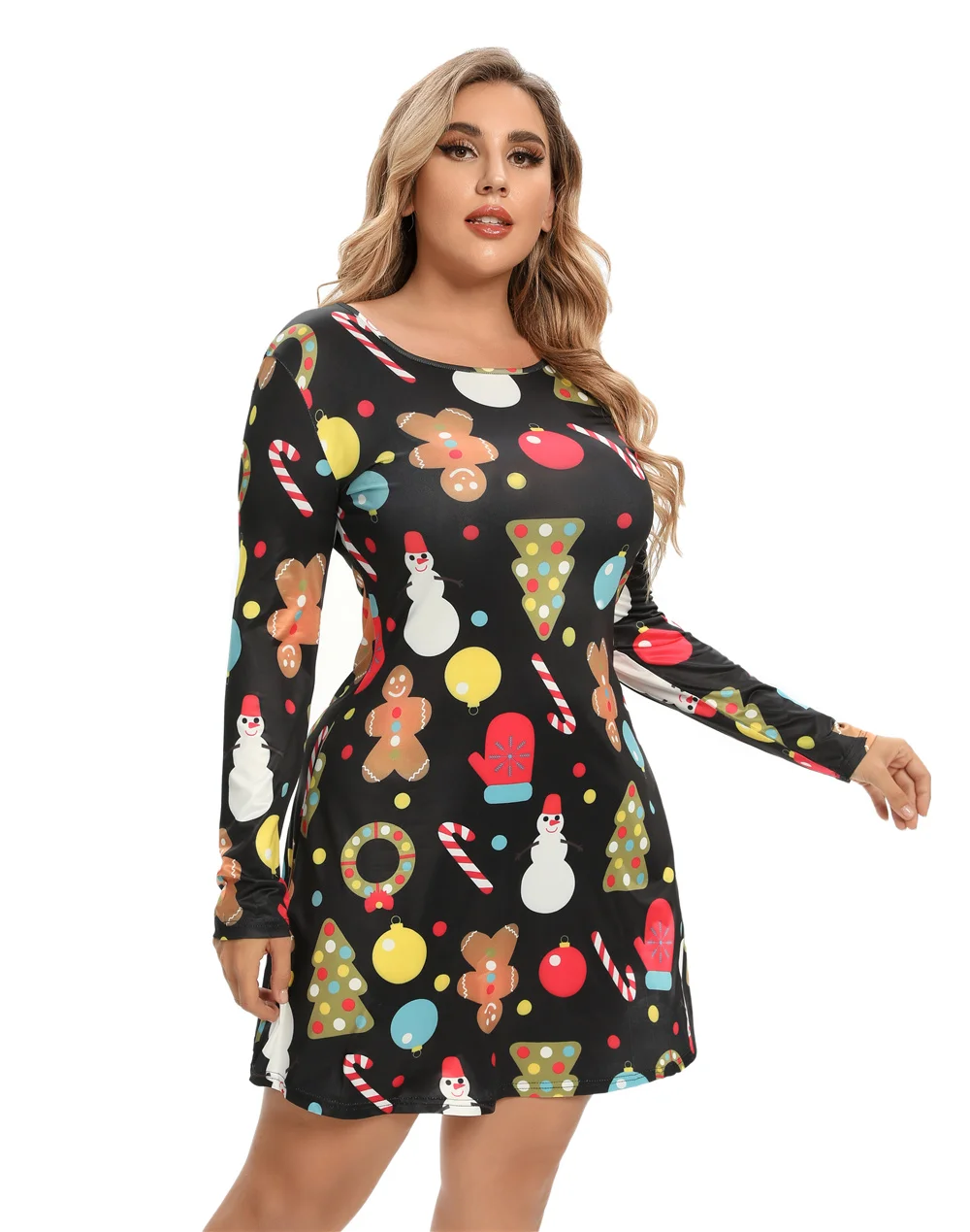 

Рождественское платье, осенне-зимнее платье, платья для семейвечерние Нового года, фестиваля, женские платья с длинным рукавом и принтом в в...