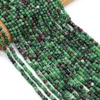 new product natural red green gem irregular square semi precious stone bead boutique making diy fashion charm necklace gift