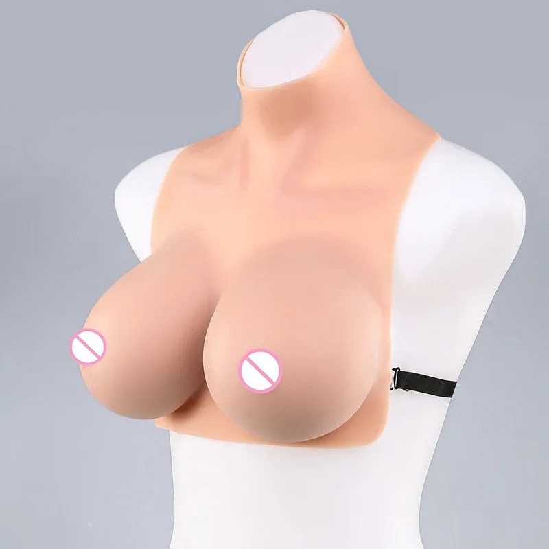 Silicone Breast Forms Half-body Tight Suit Crossdresser TG Prothesis Boobs Shemale Transgender Queen Transvestite Mastectomy Bra