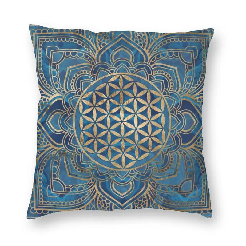

Роскошный цветок жизни в Мандала лотос декоративная наволочка для подушки Декор для дома на заказ Буддизм чехол для подушки 40x40 см мультипл...