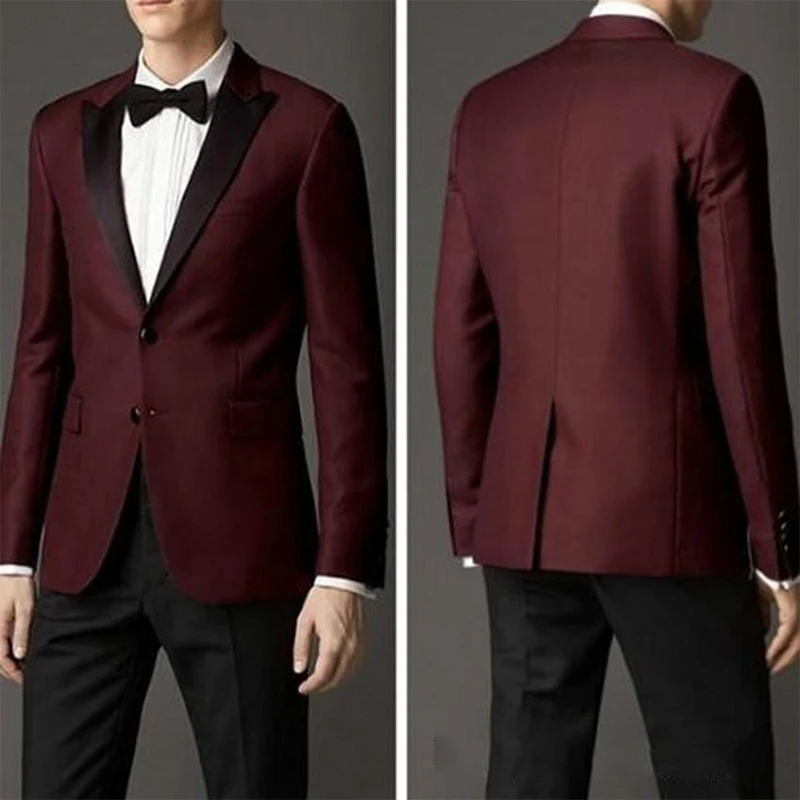 

Men 2 Piece Wedding Tuxedos Lapel Groom Best Man Tuxedos Evening Dress Wedding Dress Prom Dresses robe de soiree(Jacket+Pants)