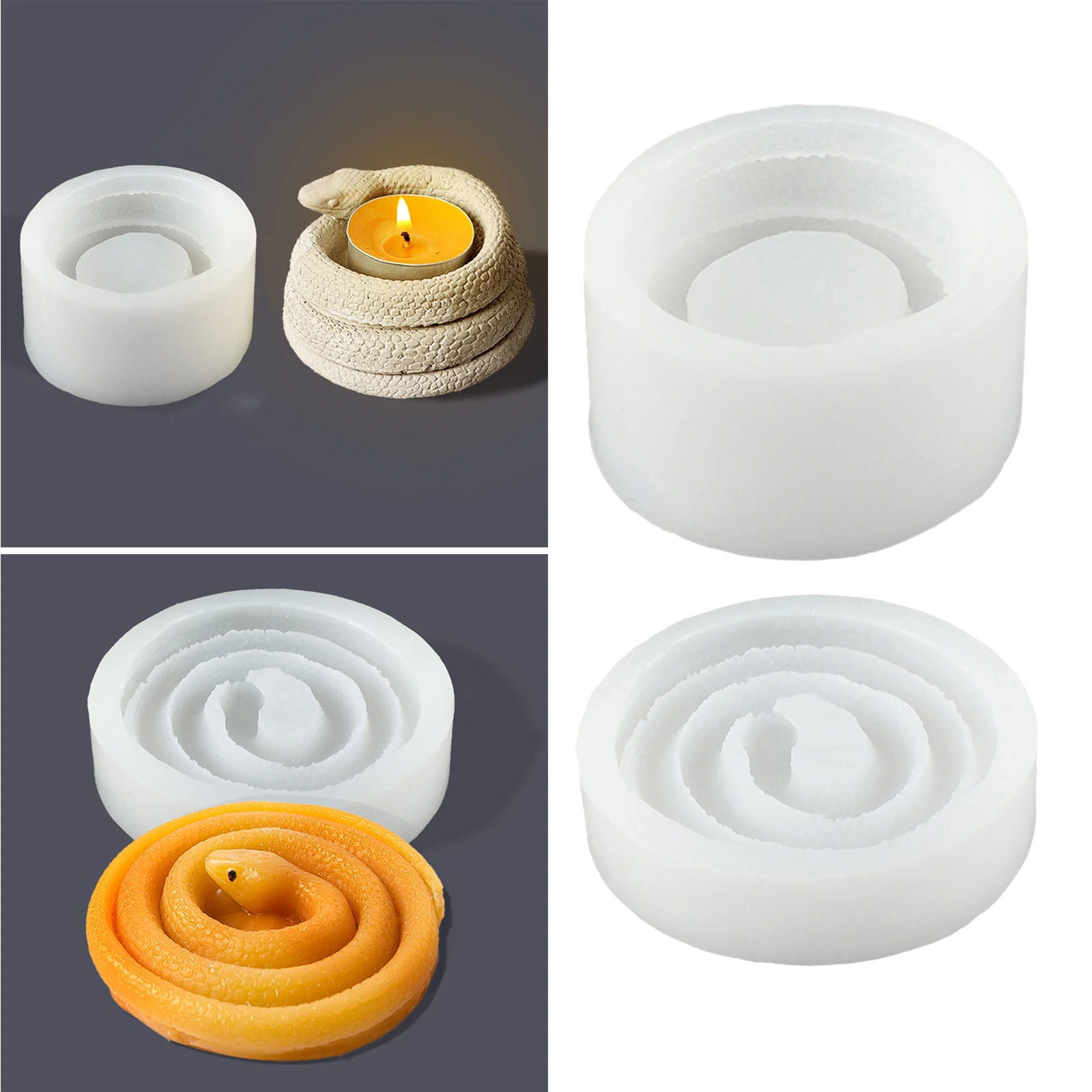 

Snake Silicone Mold Candlestick DIY Concrete Plaster Resin Casting Moulds
