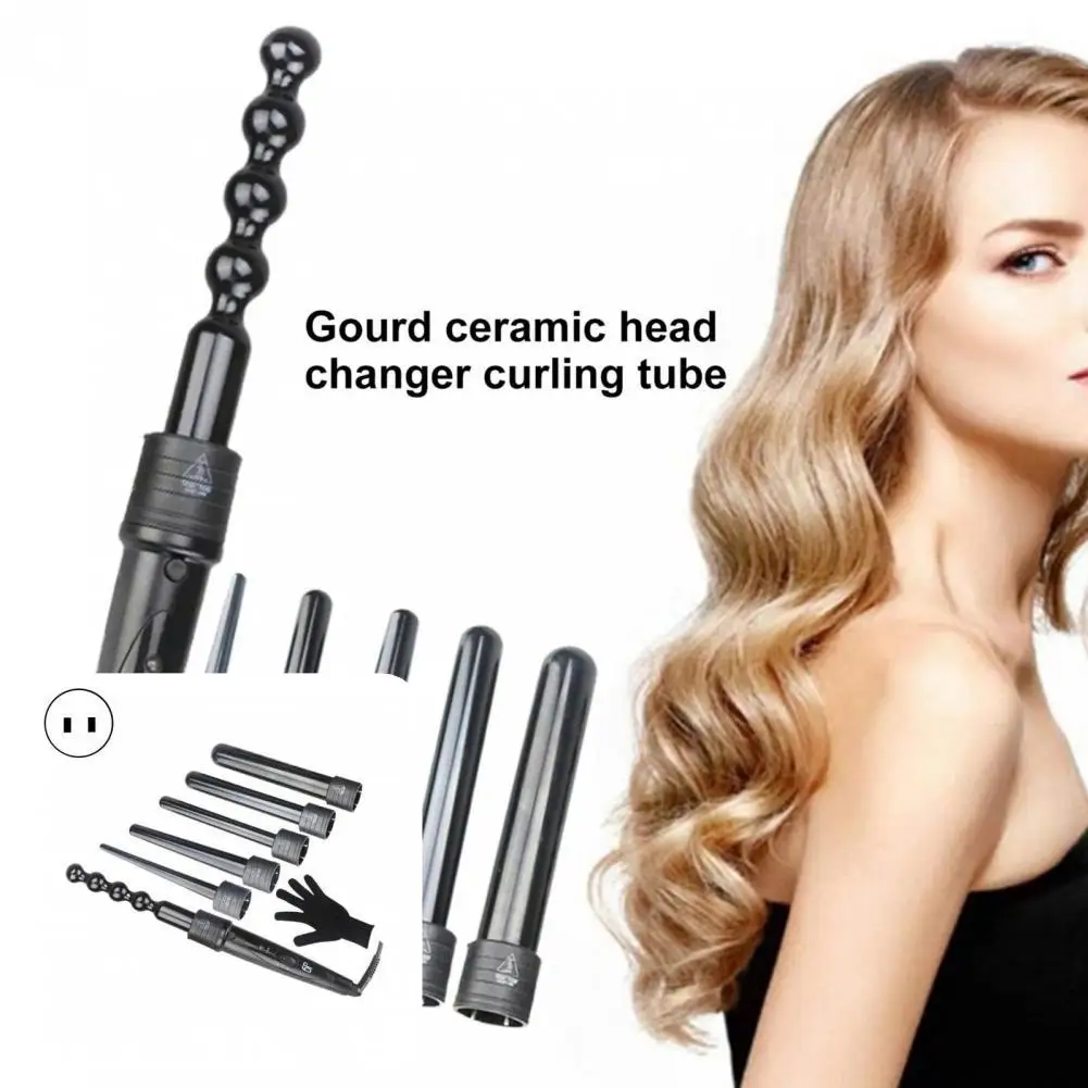 

1Set Electric Hair Curler Fashion 6 In 1 Tube Changing Tourmaline Ceramic Set Universal Efficient Curling Tube Kit